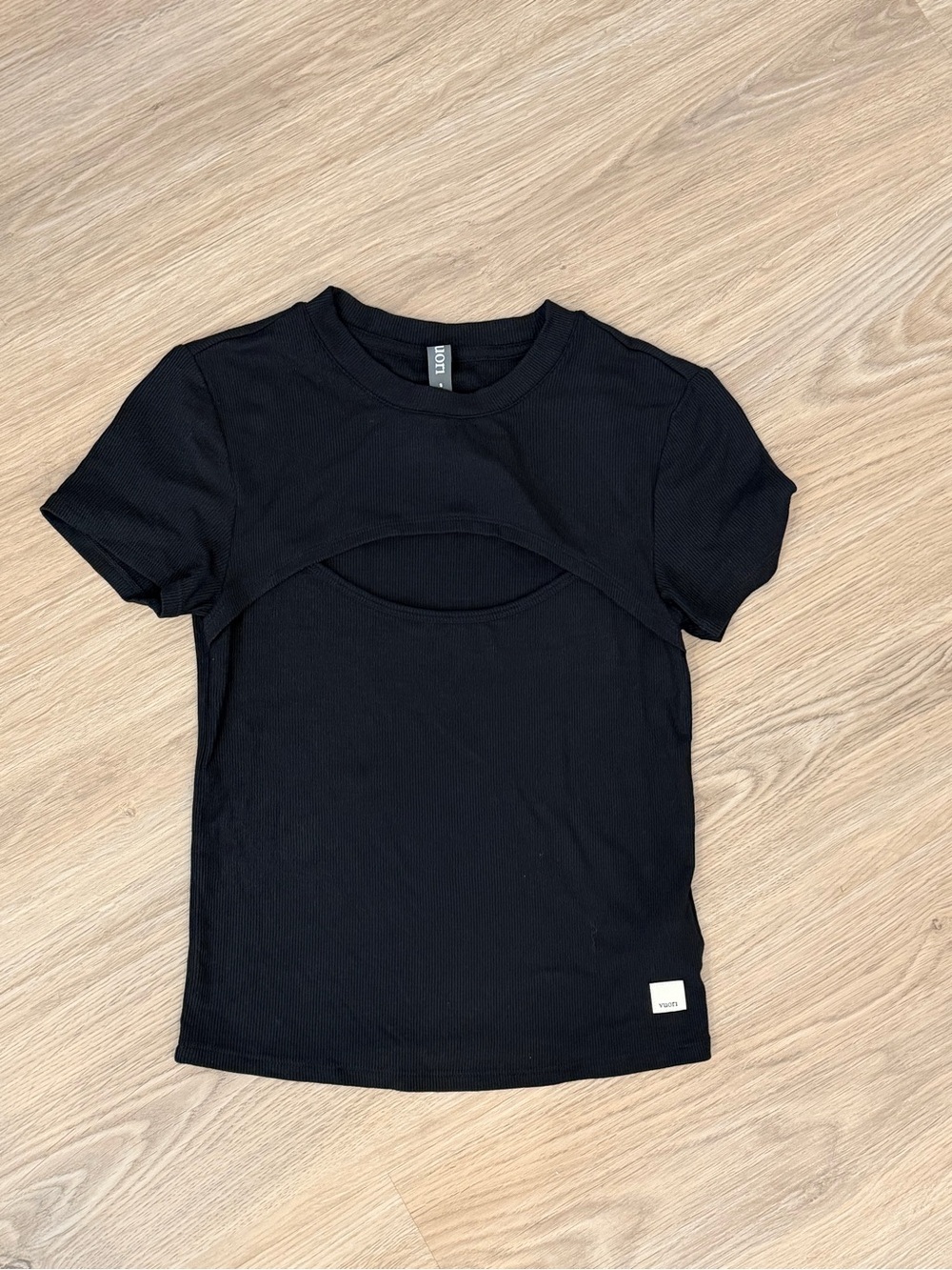 Viori Black Short Sleeve Cutout Tee